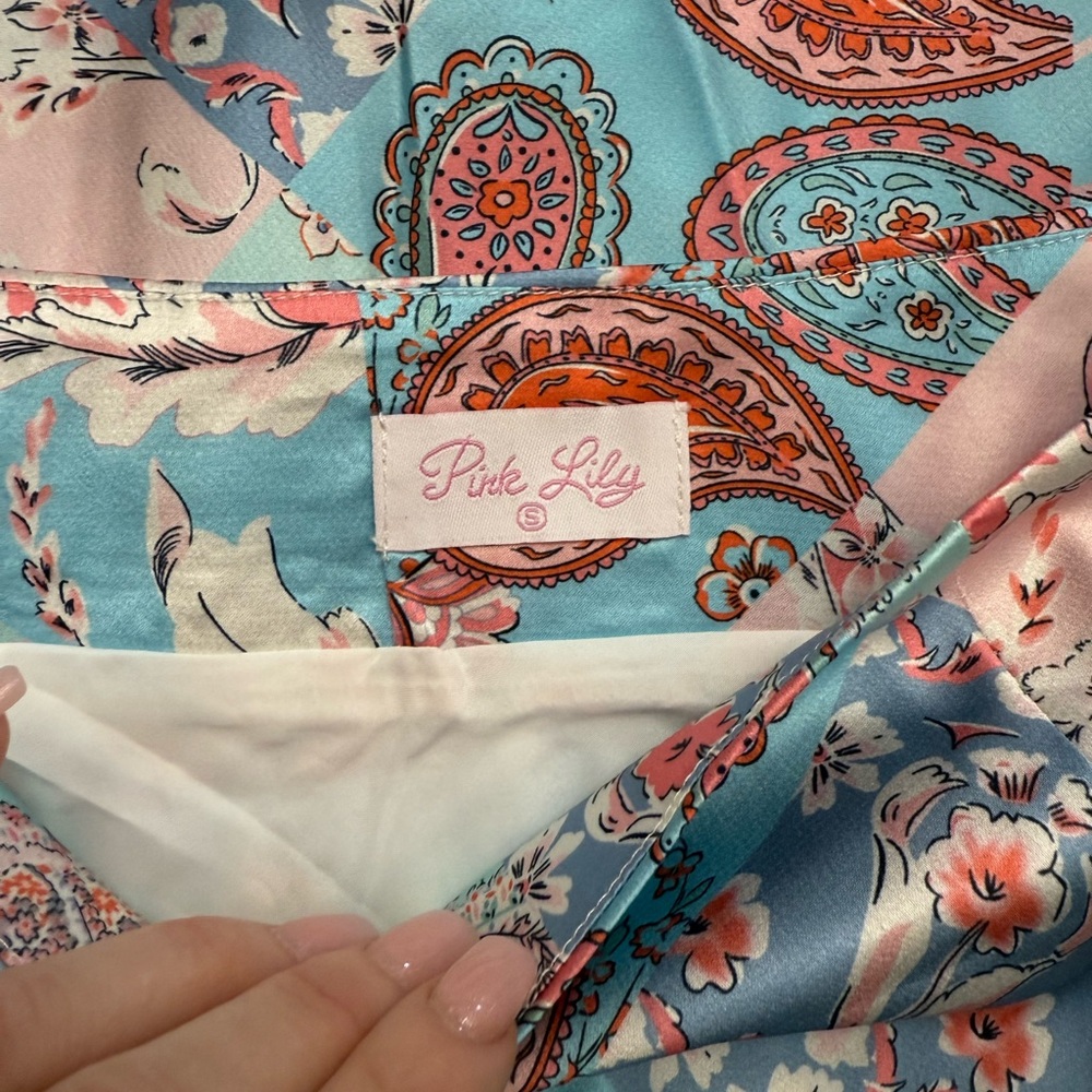Pink Lily Vibrant Paisley Maxi Skirt - Picture 2 of 4
